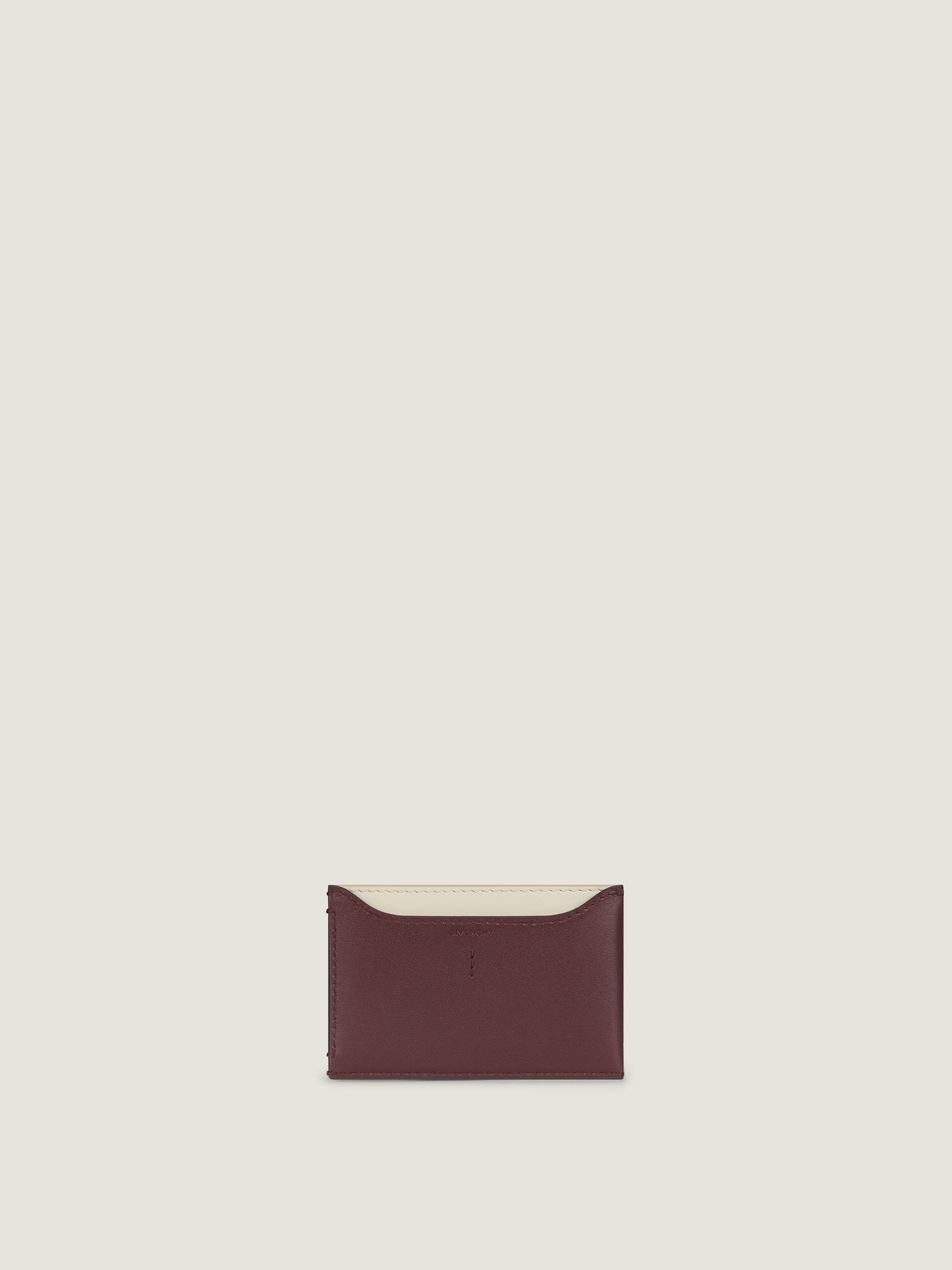 Day card holder in shiny leather